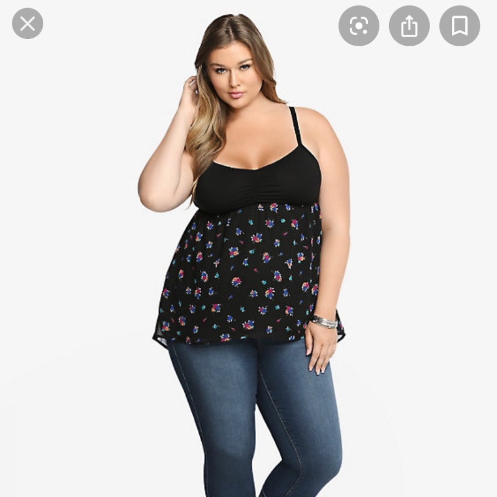 Size 4 Floral babydoll tunic - Torrid